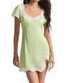 Loveshackfancy Aubrietta Embroidered Lace Mini Dress In Lime In Green