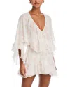 Loveshackfancy Avaline Floral Ruffle Layered Dress In White
