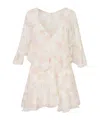 Loveshackfancy Avaline Floral Chiffon Mini Dress In Neutral