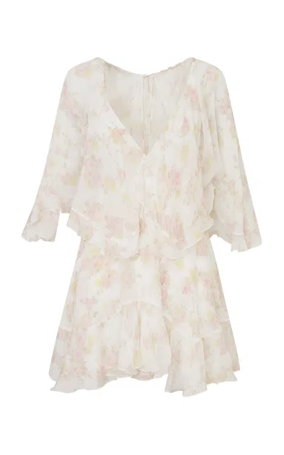 Loveshackfancy Avaline Ruffled Mini Dress In Multi