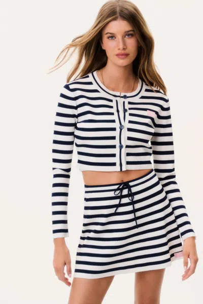 Loveshackfancy Avanette Cardigan Sailor Night In Black