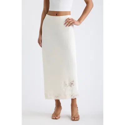 Loveshackfancy Avelaine Lace Trim Maxi Skirt In White