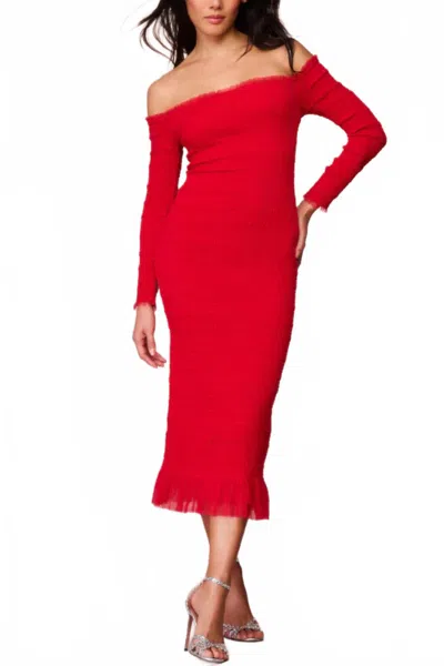 Loveshackfancy Avelle Maxi Dress In Crimson Red