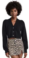 Loveshackfancy Avignon Crop Cardigan Black