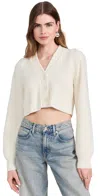 Loveshackfancy Avignon Crop Cardigan Ivory