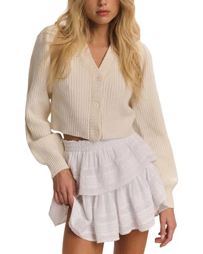 Loveshackfancy Avignon Wool & Cashmere-blend Crop Cardigan In White