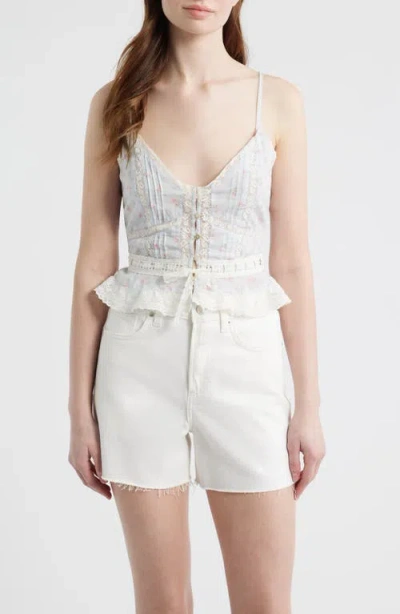 Loveshackfancy Avra Lace Peplum Camisole In White