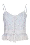 Loveshackfancy Avra Top Chapparal Blue In Blue