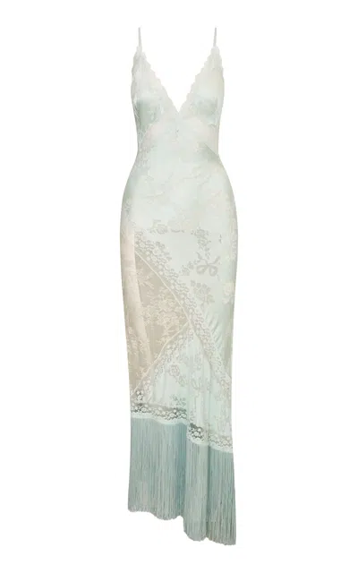 Loveshackfancy Aysha Silk-blend Slip Dress In Blue