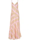 Loveshackfancy Azalea Floral-print Silk-satin Maxi Dress In Pink