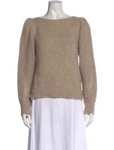 Pre-owned Loveshackfancy Baby Alpaca Bateau Neckline Sweater