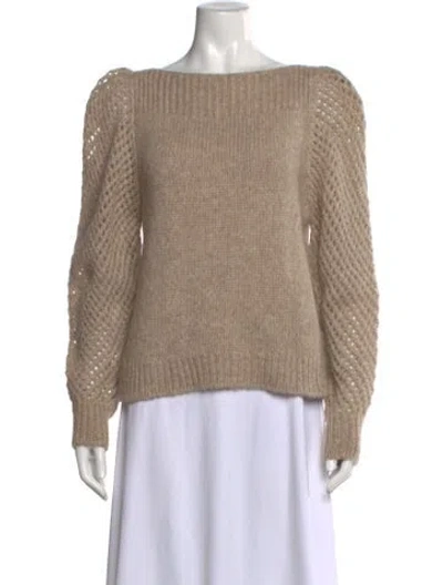 Pre-owned Loveshackfancy Baby Alpaca Bateau Neckline Sweater