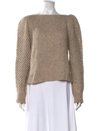 Pre-owned Loveshackfancy Baby Alpaca Bateau Neckline Sweater