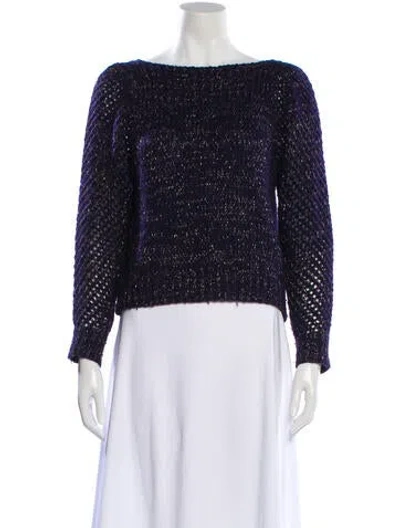 Pre-owned Loveshackfancy Baby Alpaca Bateau Neckline Sweater In Multi