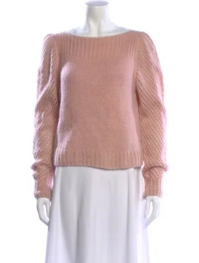 Pre-owned Loveshackfancy Baby Alpaca Bateau Neckline Sweater In Pink