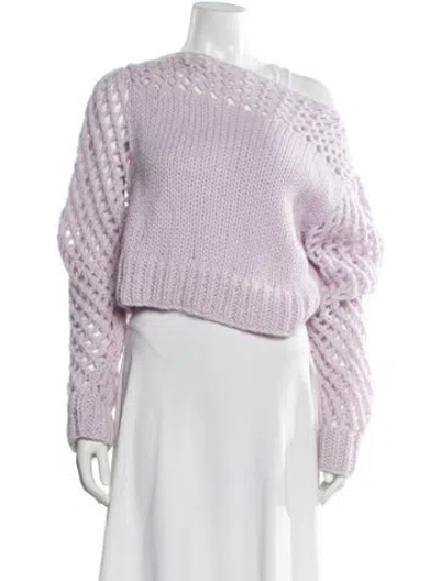 Pre-owned Loveshackfancy Baby Alpaca Bateau Neckline Sweater In Pink