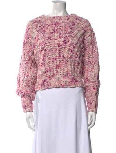 Pre-owned Loveshackfancy Baby Alpaca Patterned Sweater In Blue