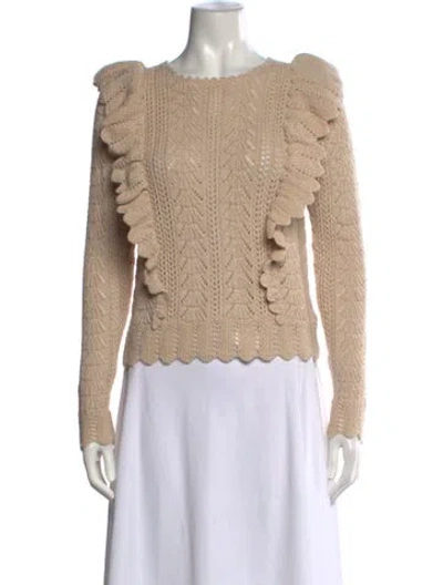 Pre-owned Loveshackfancy Baby Alpaca Patterned Sweater In Brown/neutrals