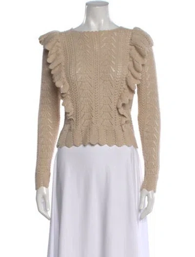Pre-owned Loveshackfancy Baby Alpaca Patterned Sweater In Neutral
