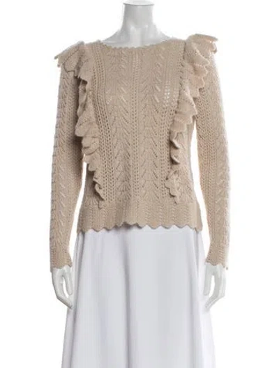 Pre-owned Loveshackfancy Baby Alpaca Patterned Sweater In Neutrals