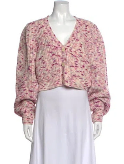 Pre-owned Loveshackfancy Baby Alpaca Patterned Sweater In Pink