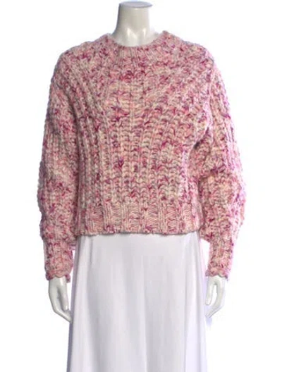Pre-owned Loveshackfancy Baby Alpaca Patterned Sweater In Pink