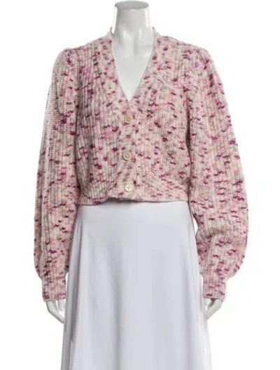 Pre-owned Loveshackfancy Baby Alpaca Patterned Sweater In Pink