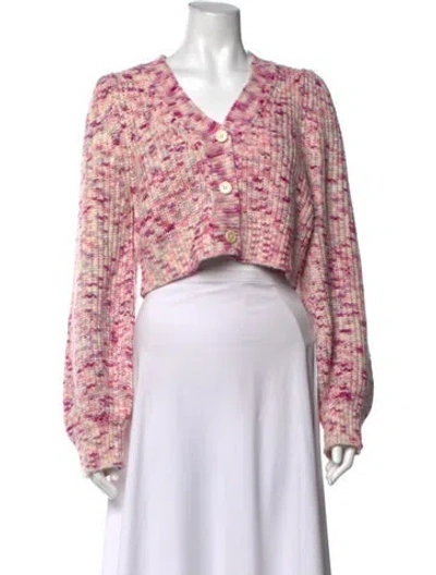 Pre-owned Loveshackfancy Baby Alpaca Patterned Sweater In Pink