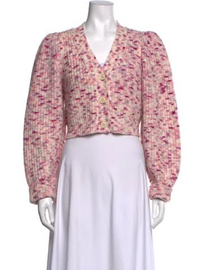 Pre-owned Loveshackfancy Baby Alpaca Patterned Sweater In Pink