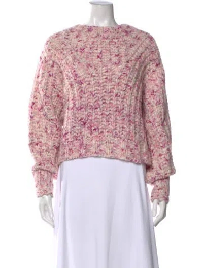 Pre-owned Loveshackfancy Baby Alpaca Printed Sweater W/ Tags In Blue