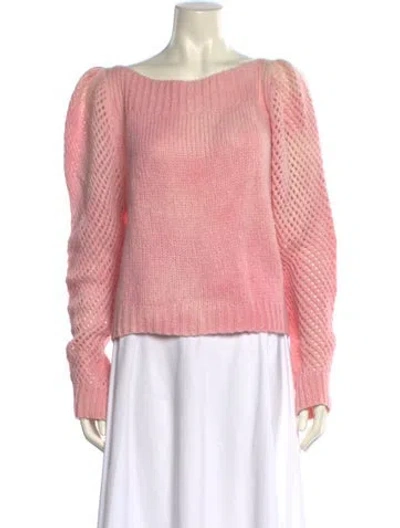 Pre-owned Loveshackfancy Baby Alpaca Scoop Neck Sweater In Pink