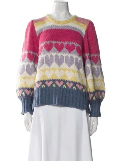 Pre-owned Loveshackfancy Baby Alpaca Striped Sweater In Multi