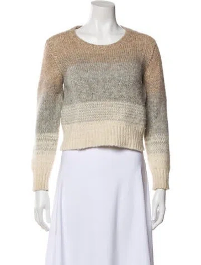 Pre-owned Loveshackfancy Baby Alpaca Striped Sweater In Neutral