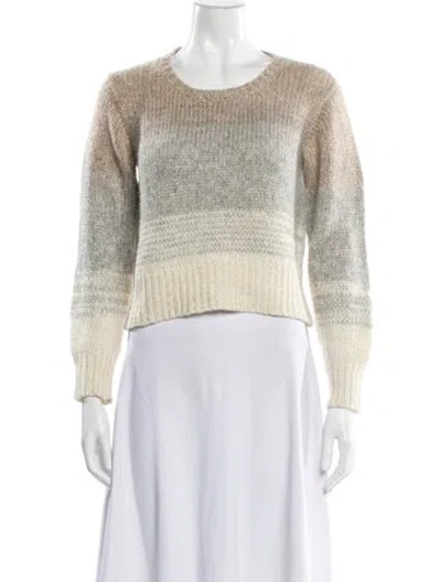 Pre-owned Loveshackfancy Baby Alpaca Striped Sweater In Neutral