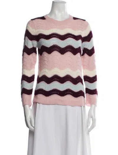 Pre-owned Loveshackfancy Baby Alpaca Striped Sweater In Pink