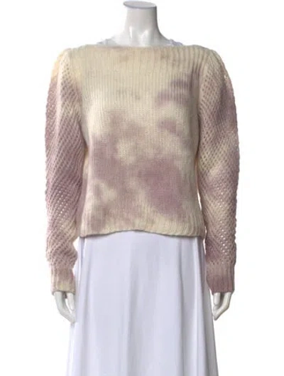 Pre-owned Loveshackfancy Baby Alpaca Tie-dye Print Sweater In Neutral
