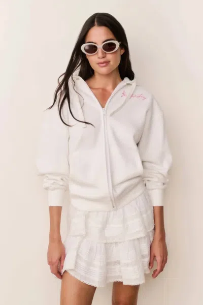 Loveshackfancy Ballie Jacket In Mountain Blue In White