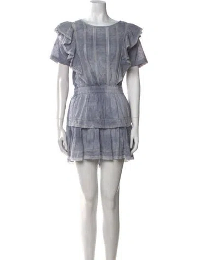 Pre-owned Loveshackfancy Bateau Neckline Mini Dress In Multi