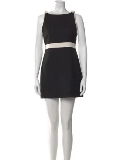 Pre-owned Loveshackfancy Bateau Neckline Mini Dress W/ Tags In Black