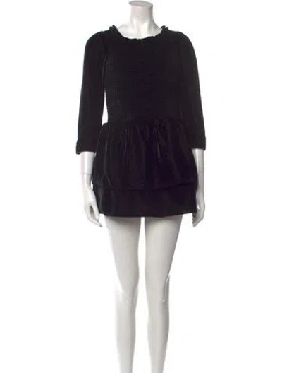 Pre-owned Loveshackfancy Kids' Bateau Neckline Mini Dress W/ Tags In Black