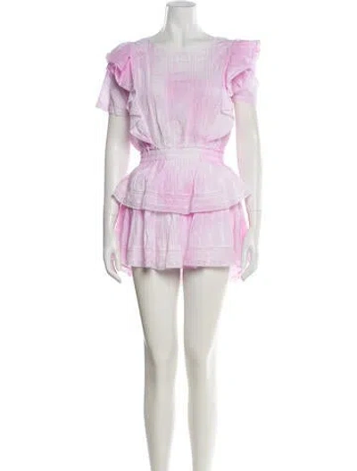 Pre-owned Loveshackfancy Bateau Neckline Mini Dress W/ Tags In Pink