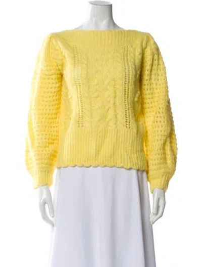 Pre-owned Loveshackfancy Bateau Neckline Sweater In Multi