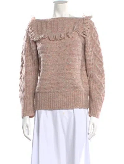 Pre-owned Loveshackfancy Bateau Neckline Sweater W/ Tags In Pink