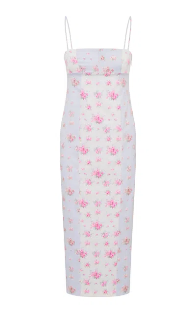 Loveshackfancy Beale Printed Stretch-satin Midi Dress In Multi