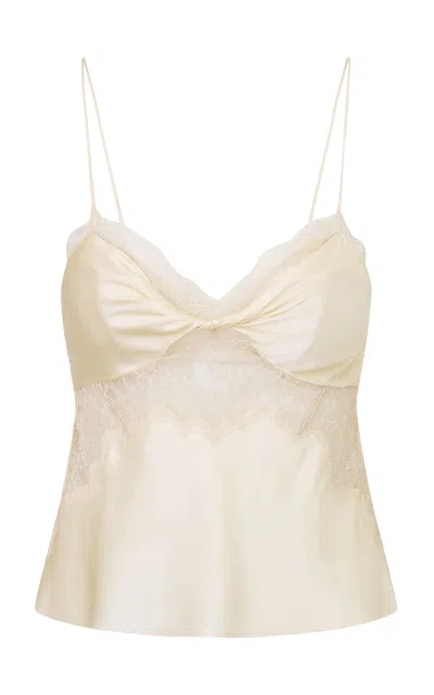 Loveshackfancy Belfast Silk-blend Top In Ivory