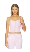 Loveshackfancy Bensen Bustier In Pink