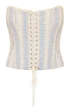 Loveshackfancy Bensen Knit Cotton Bustier In Multi
