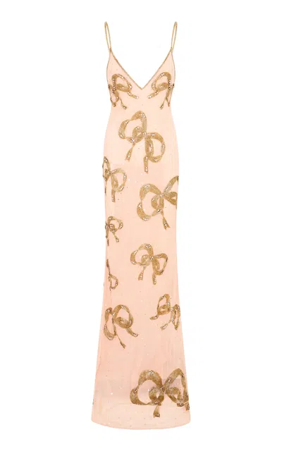 Loveshackfancy Berisa Embellished Chiffon Maxi Dress