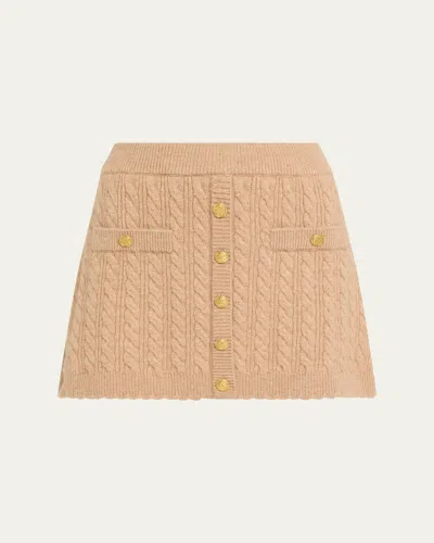 LOVESHACKFANCY BERRITT CABLE-KNIT MINI SKIRT