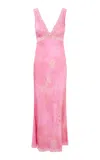 Loveshackfancy Bier Silk-blend Maxi Dress In Pink